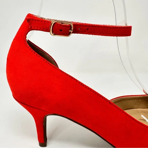 Dream Pairs Women's Red Suede Low Heel Dress Pump - Picture 7 of 11